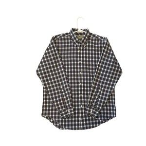 LL Bean Mens Button Down Shirt 15.5-34 Single Needle Tailoring Multicolor Plaid